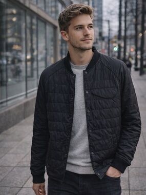 KIT AND ACE QUILTED JACKET | BLACK | SIZE LARGE